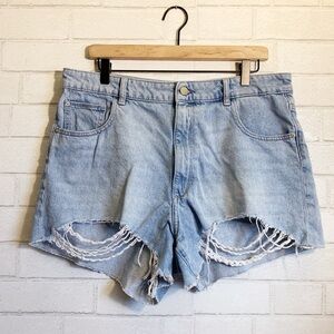 DL1961 Emilie Short High Rise Vintage 3” Light Blue Frayed Jean Shorts